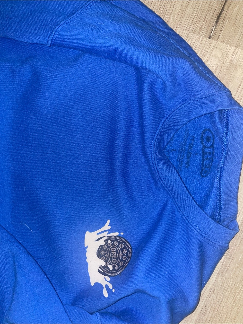 VINTAGE OREO Royal Blue Crewneck Sweater with White Oreo Milk Splash Graphic
